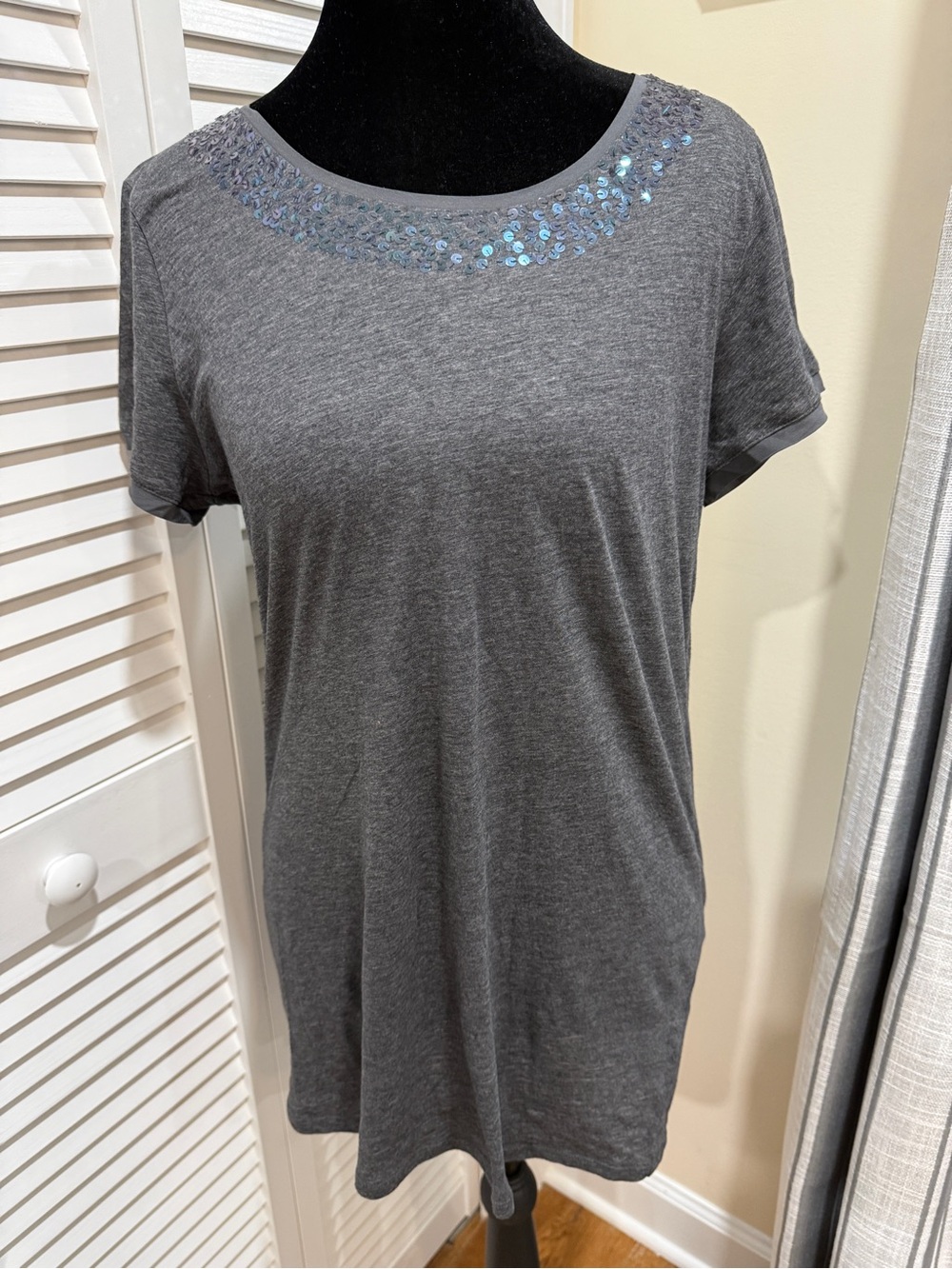 DKNY Tee Shirt with Sequin Detail- Med